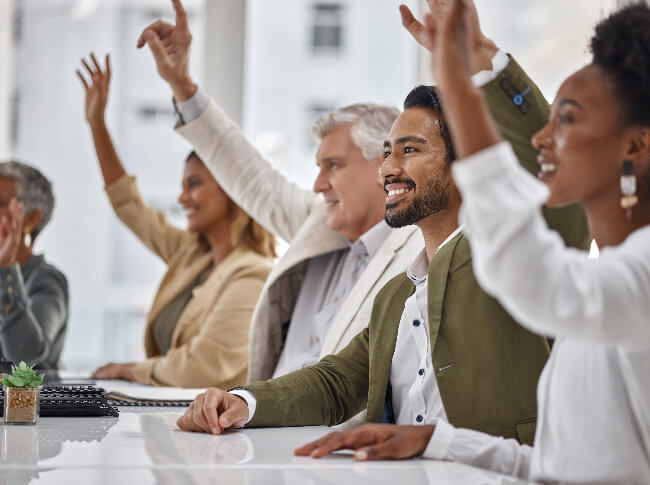 Seeking Meaningful Connections: a group of people attending a meeting or workshop