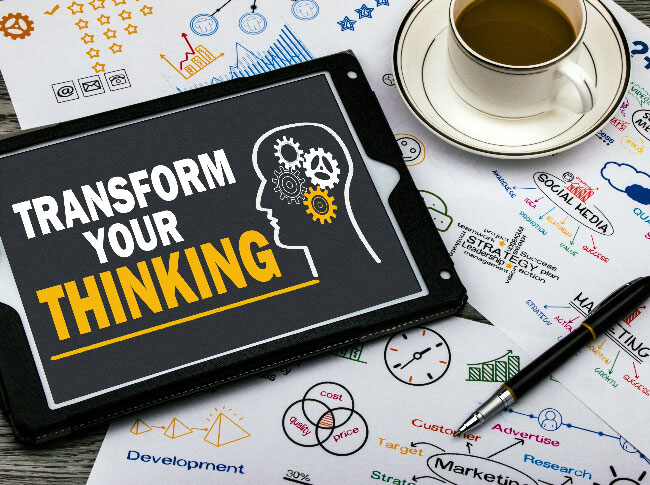 Pad that says transform your thinking