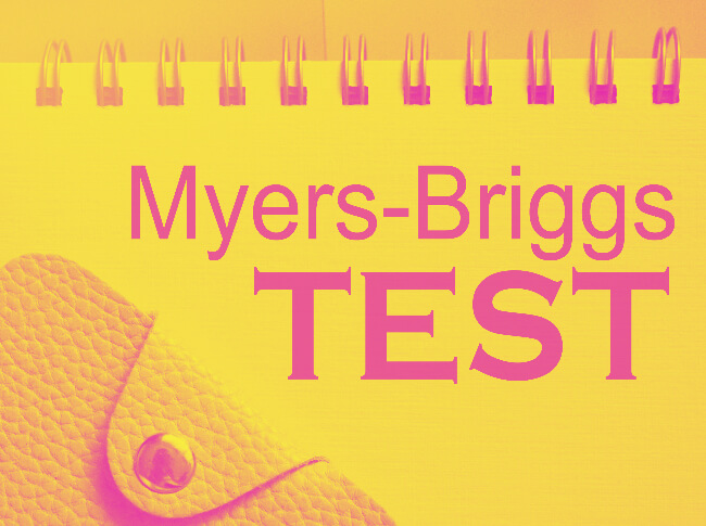 a pad that has Myers-Briggs TEST printed on it.