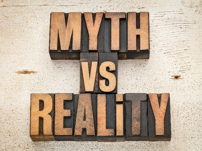 Blocks that read MYTH VS REALiTY